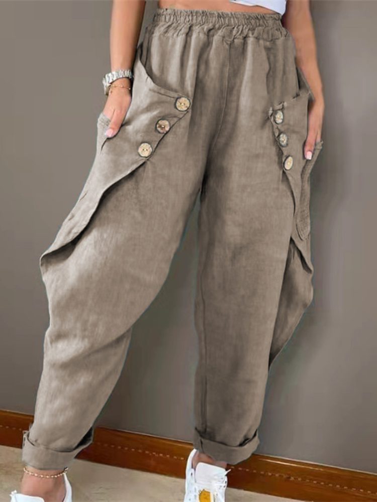 Denim palazzo pants